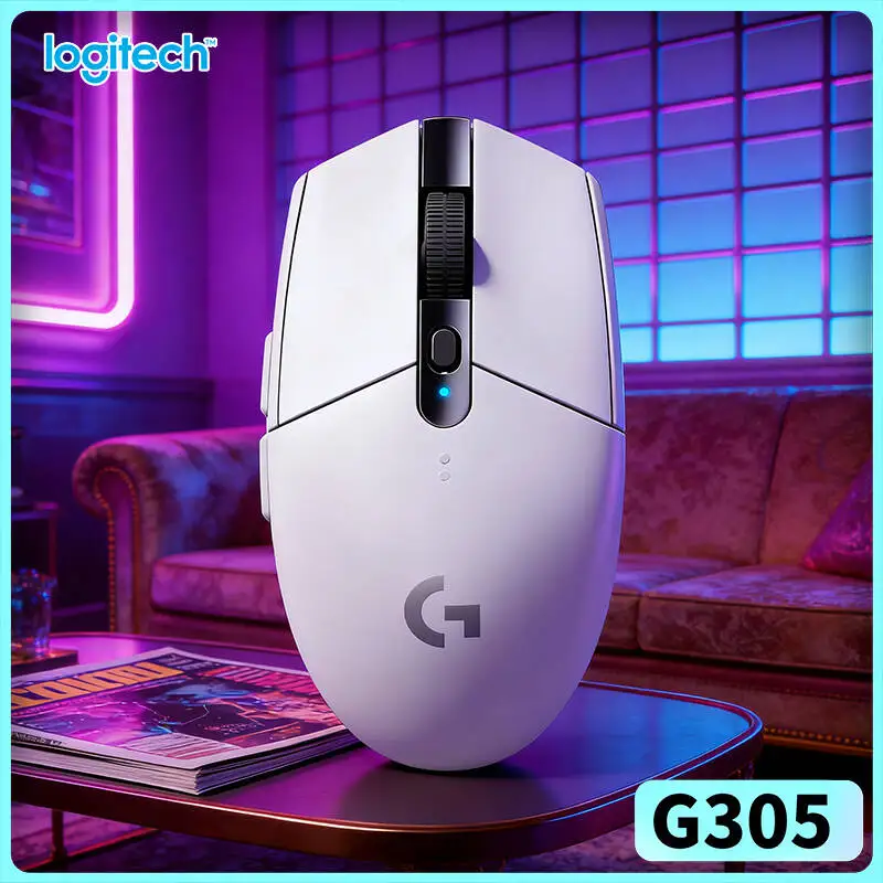 Logitech G305 LIGHTSPEED Gaming Mouse, 12000 DPI HERO, 6 Custom Keys, 250h Battery, PC Mac Companion Tool Accessory