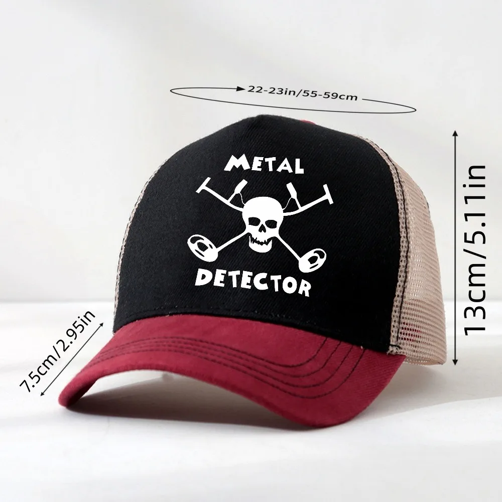 skull Metal Detector Baseball Cap Outdoor Hunting Adjustable hat Men Women mesh breathable Visors Snapback hats Gorras