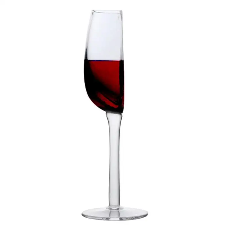 Copas de Cristal de 140 ml, Copas de Champán Altas Vintage, Copas de Vino Tinto Portátiles Multiusos con Tallo Largo