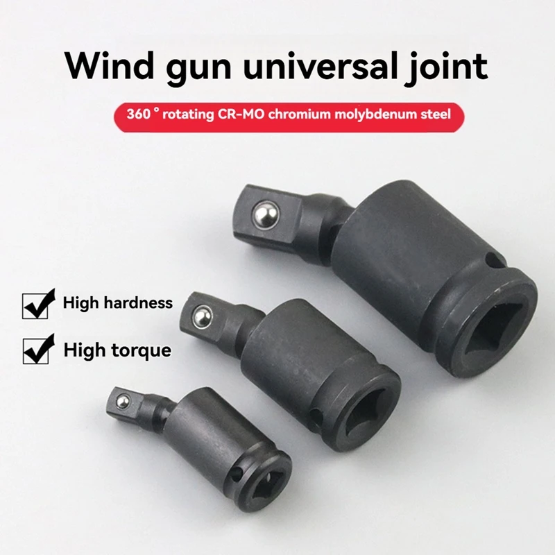 AA01-7PCS Per Avvitatore A Impatto Chiave Giunto Girevole Presa Adattatore Riduttore 3/8 1/4 1/2In Giunto Universale 3 Pezzi