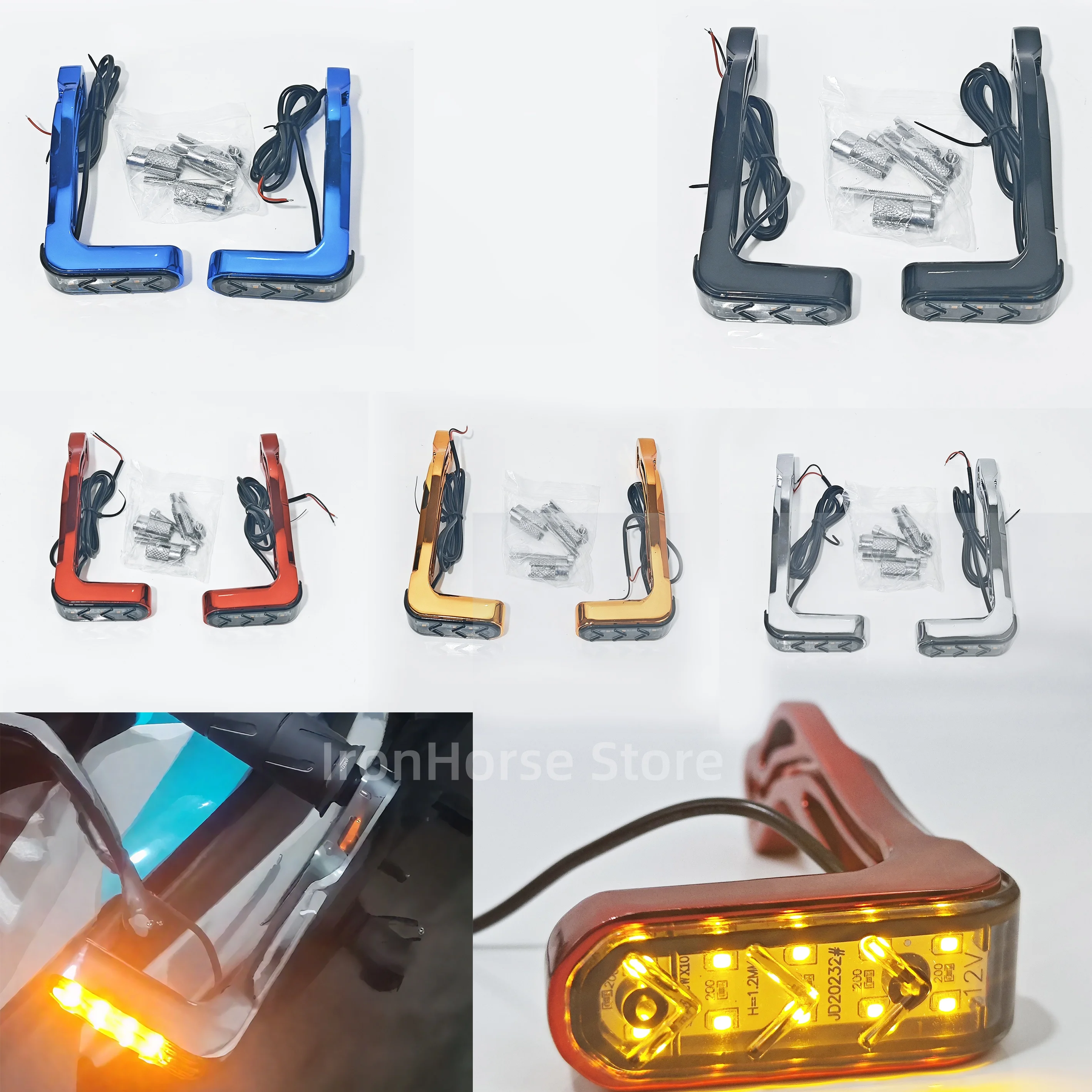 

Пара алюминиевых поручней, аксессуары для мотоциклов с указателями поворота, универсальные для внедорожных и спортивных велосипедов.