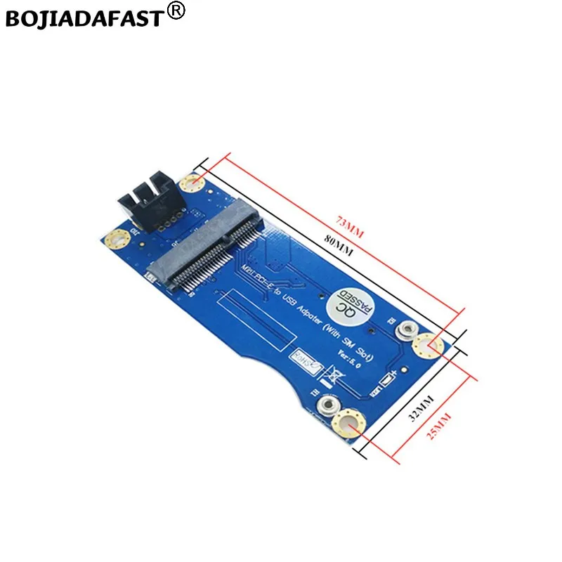 เมนบอร์ด USB2.0 9Pin Header ไปยัง Mini PCI-E MPCIe อะแดปเตอร์ไร้สาย 1 ช่องใส่ซิมการ์ดสําหรับ 3G 4G LTE WWAN โมดูลโมเด็ม