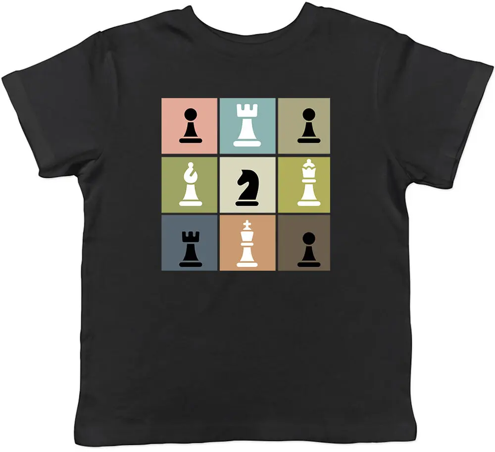 

Chess Grid Kids T-Shirt Ultimate Chess Icons Childrens Boys Girls Gift High Quality 100%Cotton Short Sleeve