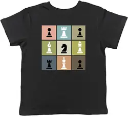 Chess Grid Kids T-Shirt Ultimate Chess Icons Childrens Boys Girls Gift  High Quality 100%Cotton Short Sleeve