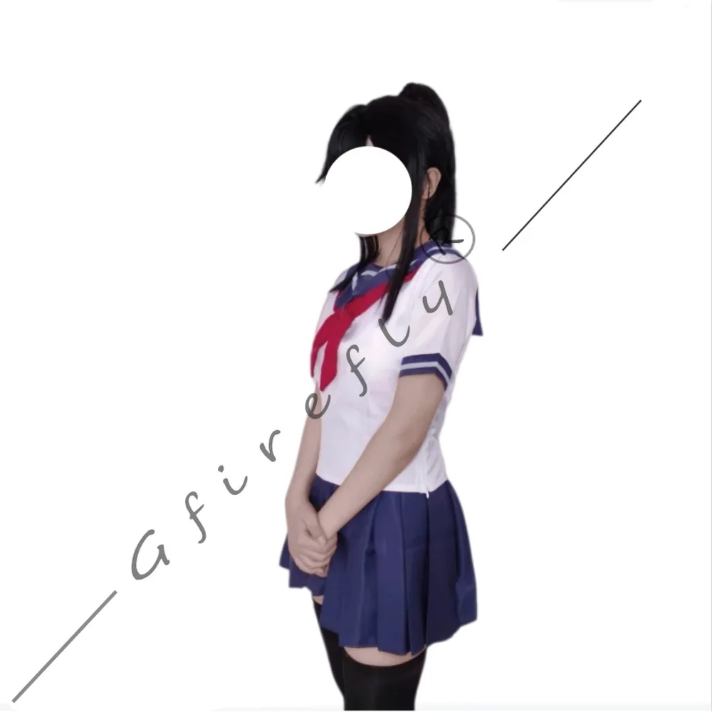 Yandere Simulator Ayano Aishi 같은 스타일의 코스프레 의상 JK 교복 성인 여성 할로윈 카니발 파티 무대 의상