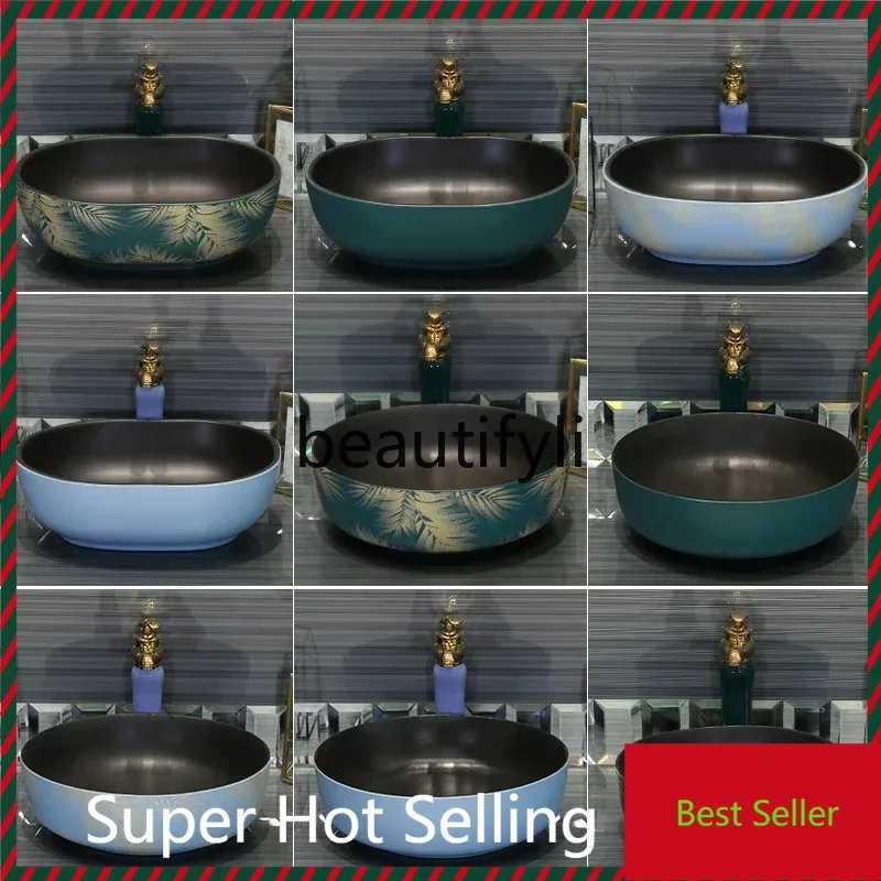 

f156 Platform Basin Rectangle Round Wash Table Art Ceramic Washbasin Pool