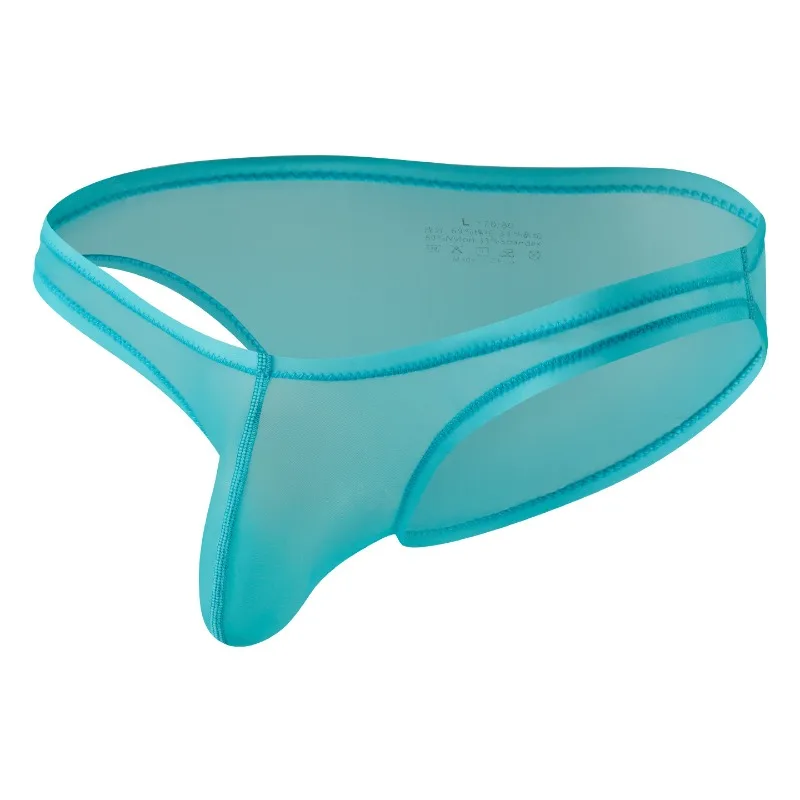 Herren-Slips Transparente Eisseide Unterwäsche Ultra-Niedriger Bund Eng Anliegende Schmale Kanten Höschen U-Konvex Sexy Durchsichtige Unterhosen