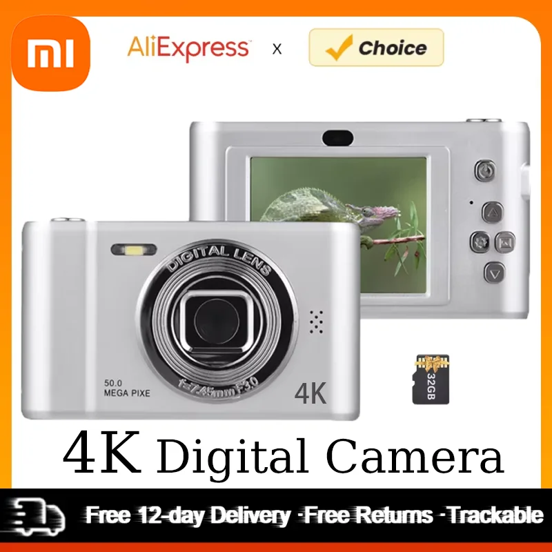 Xiaomi 4K Digital Camera Travel Selfie Camara 50 Megapixels HD Zoom Photography 2.4inch Screen Entry-Level Campus Mini Camara