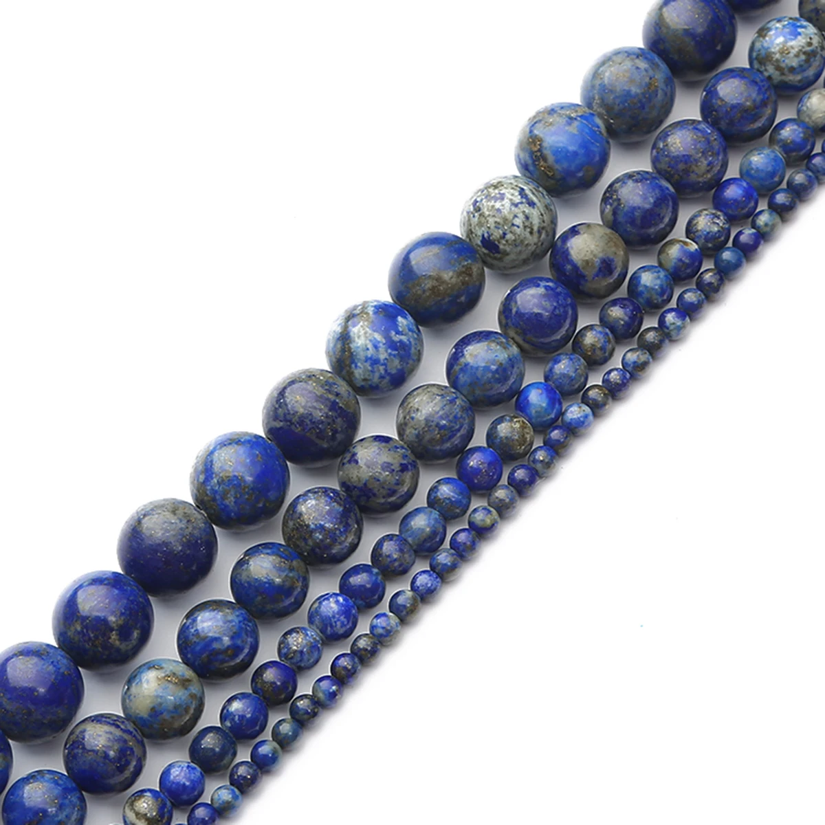 Natürliche Lapislazuli-Perlen, rund, matt poliert, lose Abstandsperlen für die Schmuckherstellung, DIY, handgefertigte Armbänder, Halsketten, Zubehör – Detail 1
