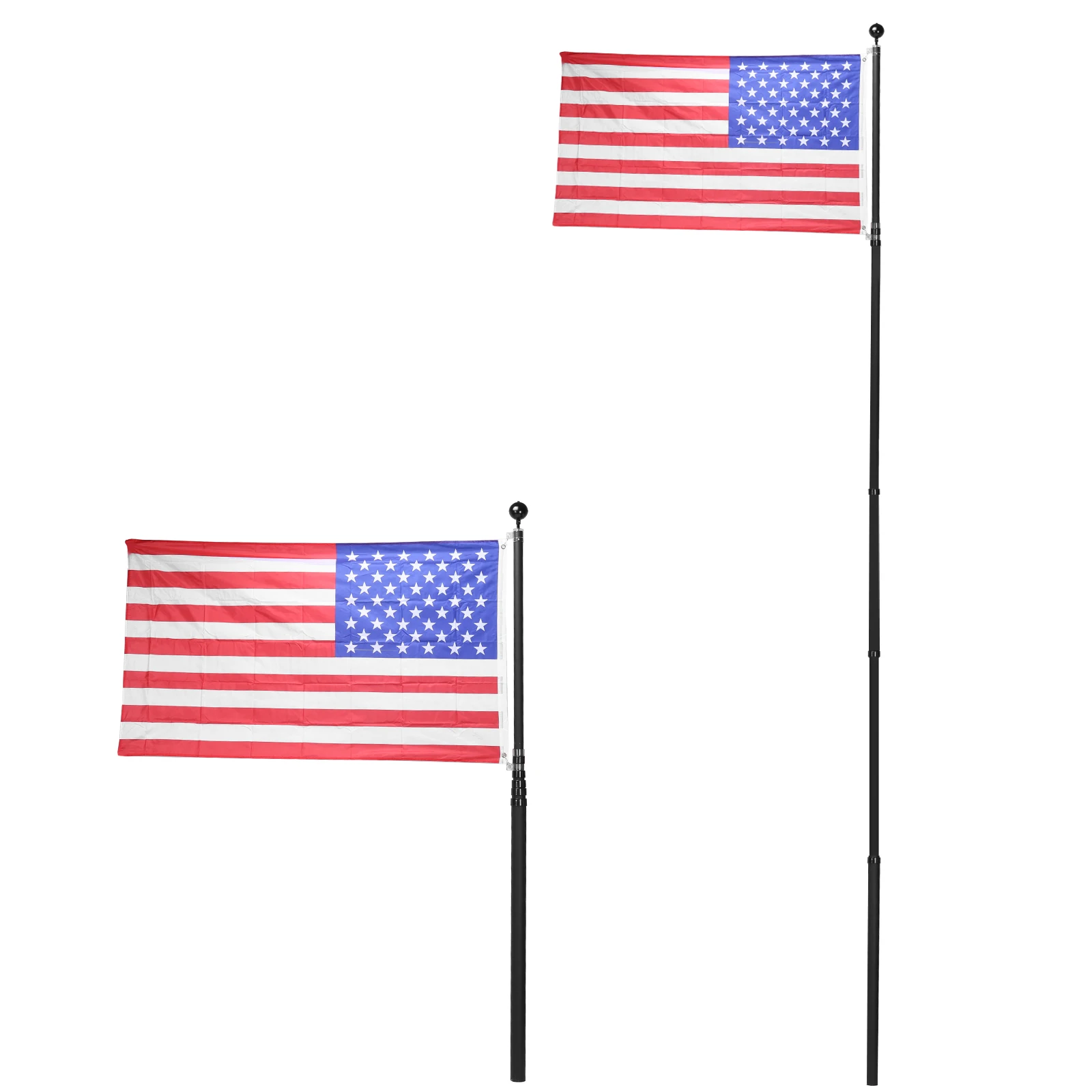 

Усиленные флагштоки из сверхтолстого алюминиевого сплава с поворотом на 360 градусов ° Вращающиеся кольцевые зажимы для сада, жилых и коммерческих объектов