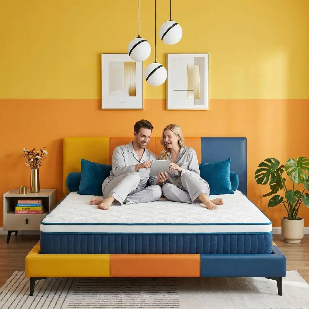 

Firm King Mattress, 14 inch Premium Hybrid Mattresses King Size with Back and Lumbar Hip Support, Fiberglass Free, 365 Nights T