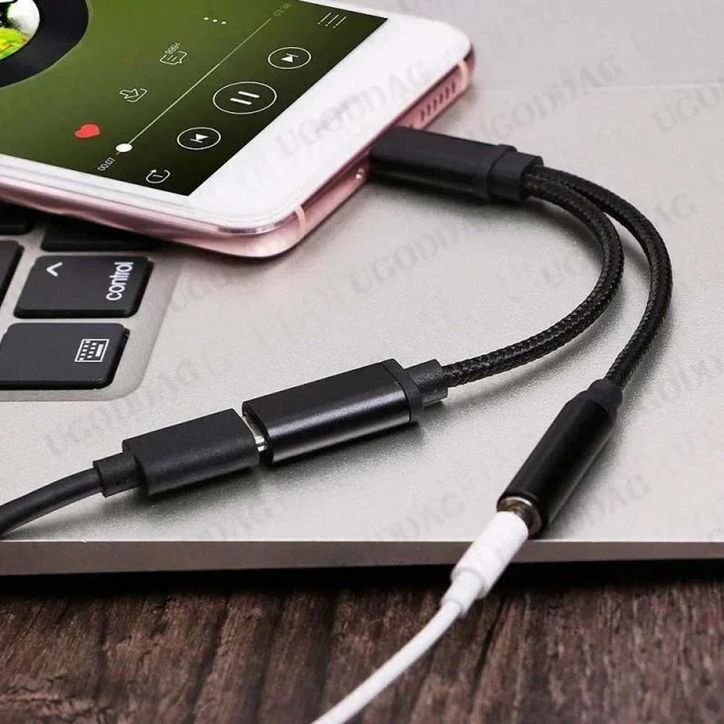 Type C to 3.5mm Charge Audio Adapter 2 In 1 USB C Splitter Headphone AUX Audio Cable for Xiaomi 6 8 Mix 2s Huawei Mate10 P20 pro