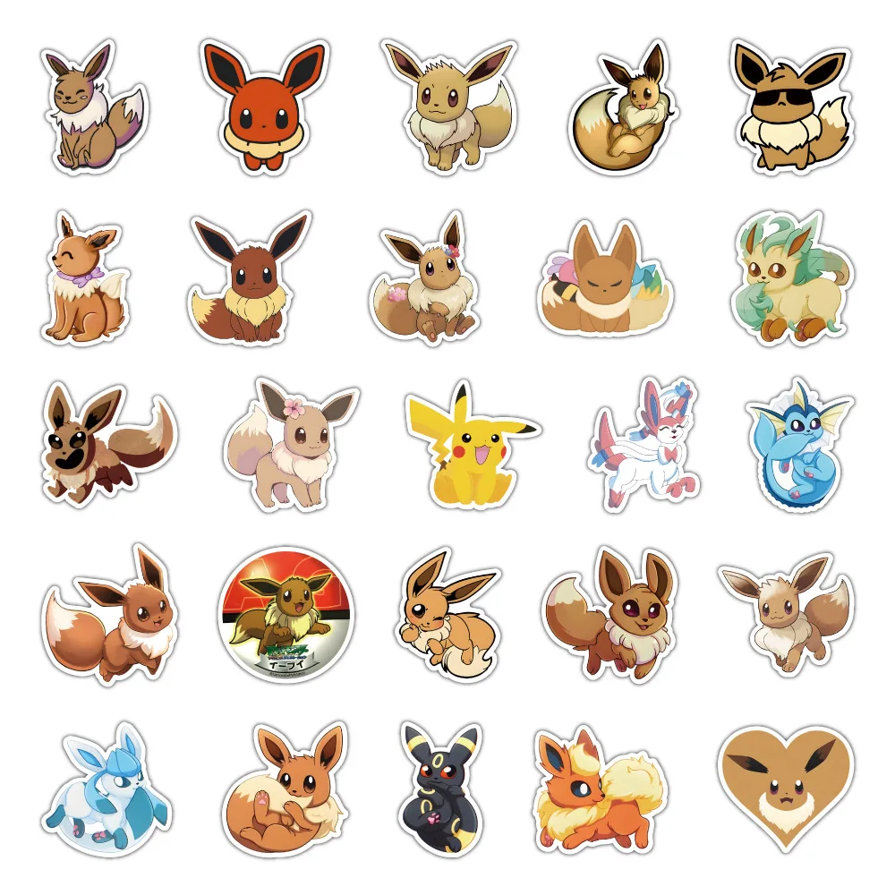 10/30/50 Con Pokemon Dễ Thương Eevee Anime Dán DIY Laptop Hành Lý Ván Trượt Điện Thoại Đề Can Đồ Bộ Hoạt Hình trò Đùa Miếng Dán Đồ Chơi