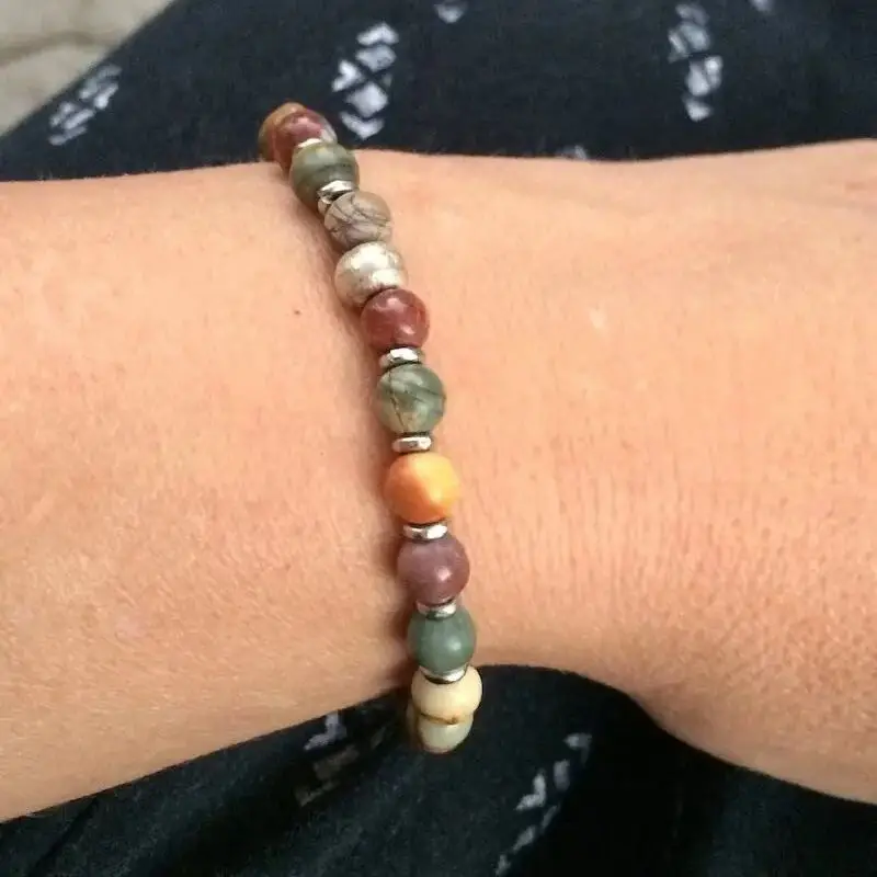 1 шт. классический винтажный индивидуальный разноцветный натуральный камень ручной работы браслет с бусинами на удачу женский ежедневный вечерние подарок ювелирные изделия