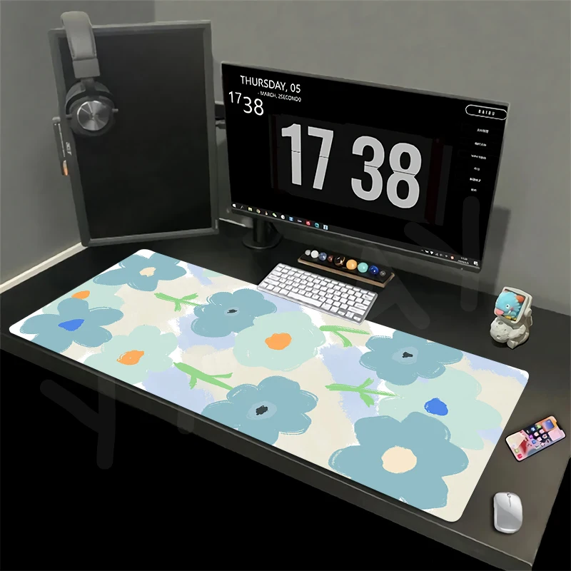 

Cute Mousepad Flower Large Mouse Mat Big Desk Pad Non-Slip Rubber Mouse Pad Big Keyboard Mats Mouse Pad Mousepads