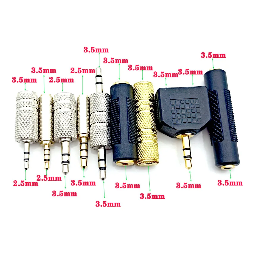 2.5mm do 3.5mm męskie Adapter Audio Stereo konwerter wtyczki wtyczka słuchawkowa słuchawki kabel Adapter złącze przedłużające