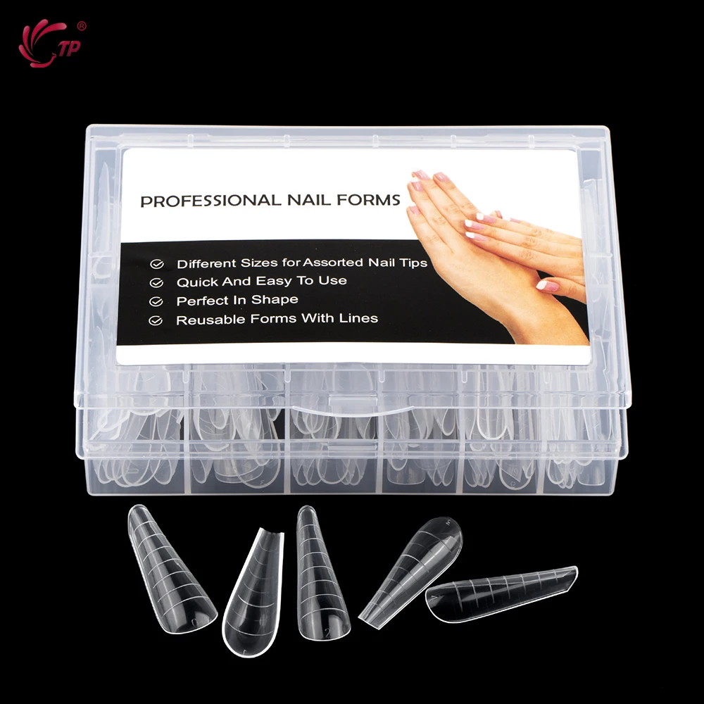 Tp 120Pcs Dual Form Nail Quick Building Gel Mal Full Cover Acryl Valse Nail Tips Verlengsysteem Top Vormen Mallen Accessoires