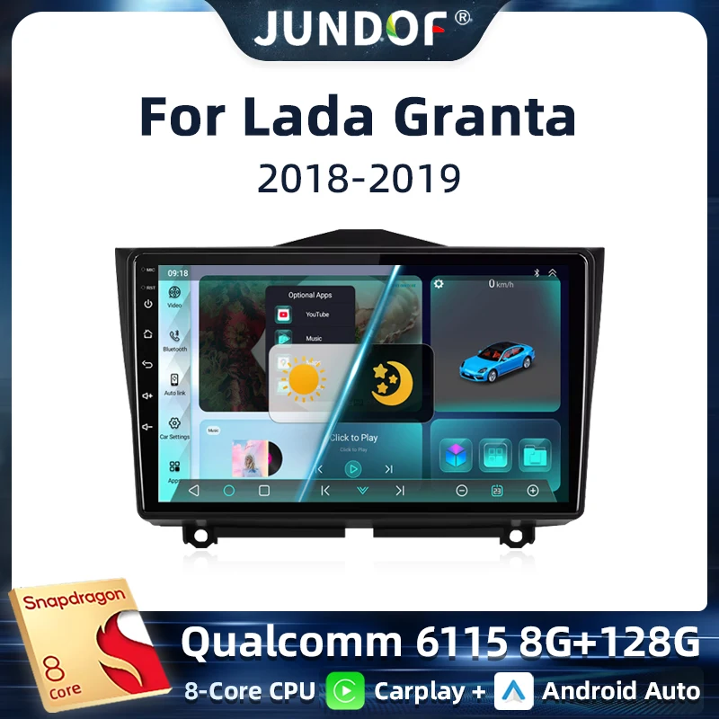 

2 Din Android 13 Car Stereo Radio for LADA BA3 Granta Cross 2018 2019 GPS Navigation Multimedia Video Player Carplay auto Screen