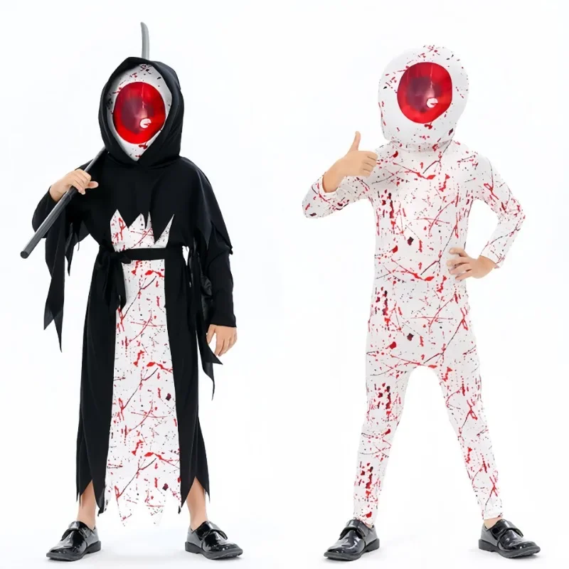 

2024 Nieuwe Halloween Kinderen Duivel Oog Cosplay Kostuums Carnaval Feest Podium Voorstelling Kleding Campus Maskerade Verkleden