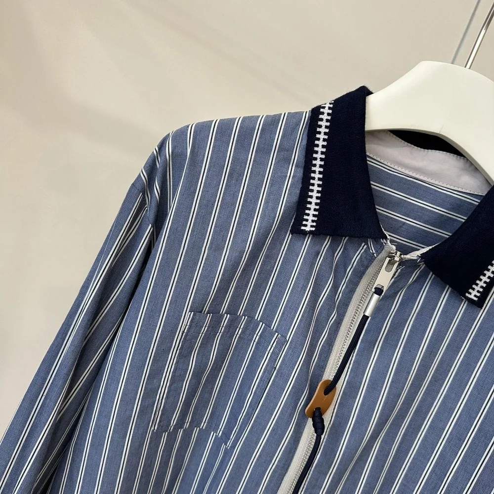 American Sle ort Zipper irt Jaet مخطط اللون Blo ex ربيع الخريف ملابس خارجية غير رسمية متعددة الاستخدامات للنساء والرجال #3