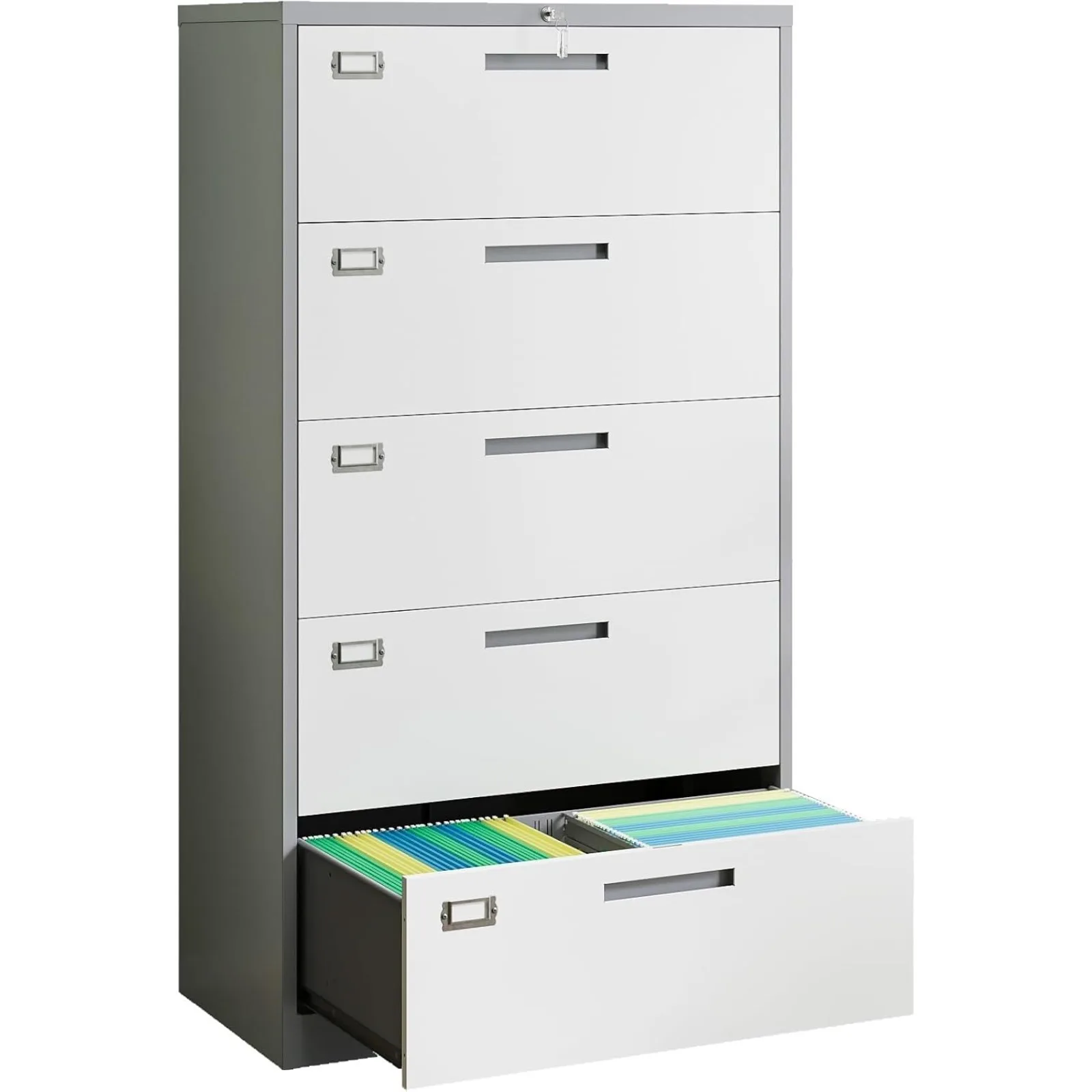 

US 5 Drawer Metal Lateral Filing Cabinets with Lock, Metal Filing Storage Vertical Cabinets,File Cabinet for Home Office