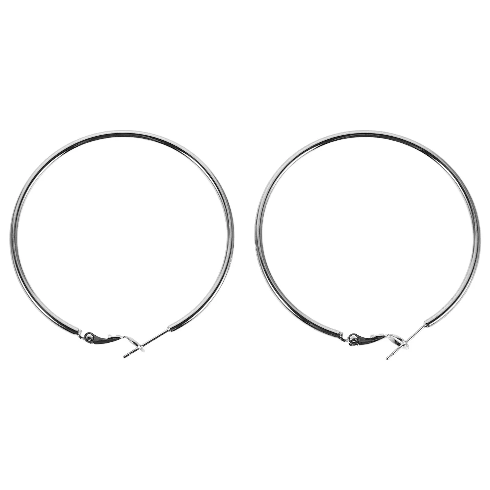 

Silver Large Hoop Earrings Lightweight Big Hoops Statement Earrings for Wedding Party Casual Prom Thin Hoops Earring for Women