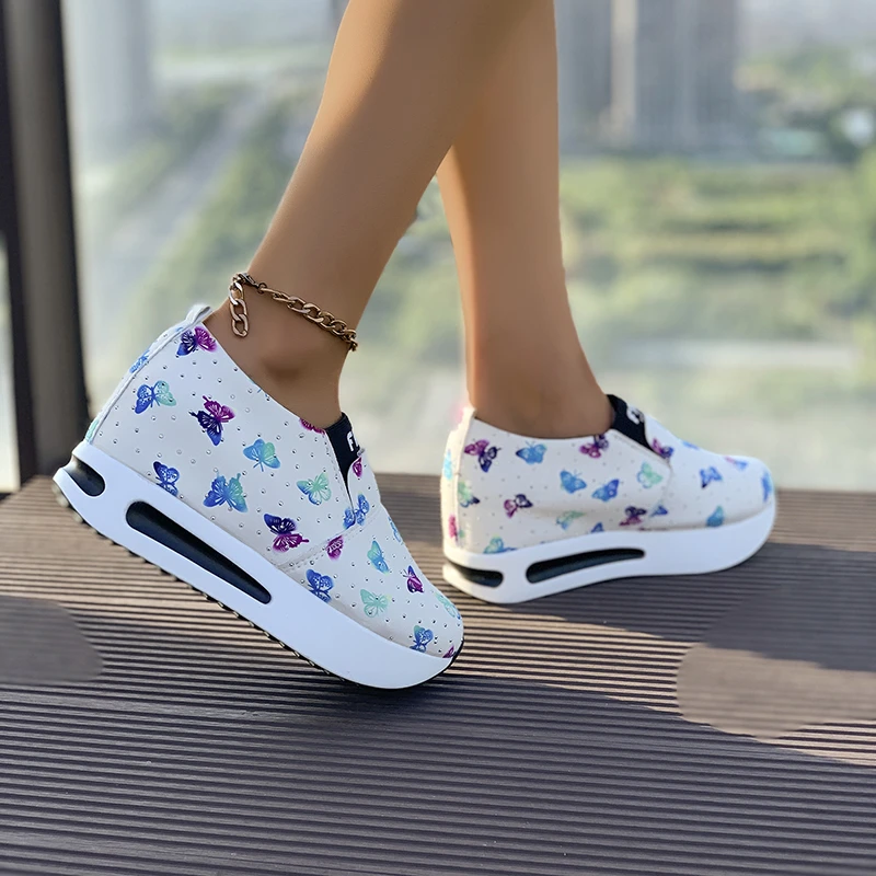 Women Sneakers for Summer Platform Women Slip on Sock Flats Shoes Casual Zapatillas Mujer Breather Sports Shoes Female Loafers