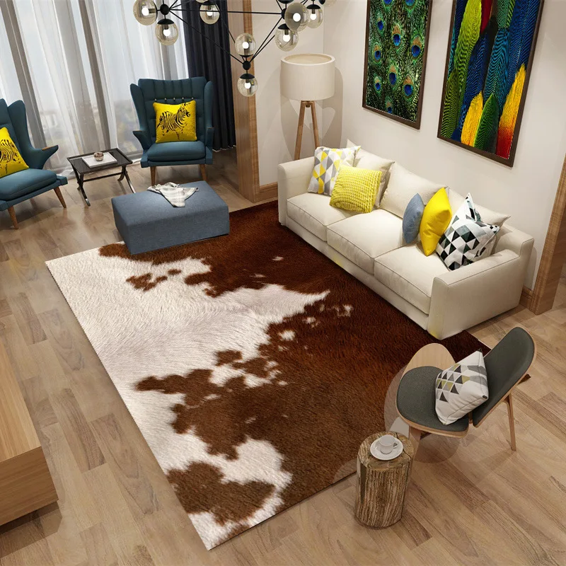 

Imitation Fur Pattern Carpet 3D Printing Animals Bedroom Full of Tea Table Blanket Simple Bedside Carpet Customized Floor Mat