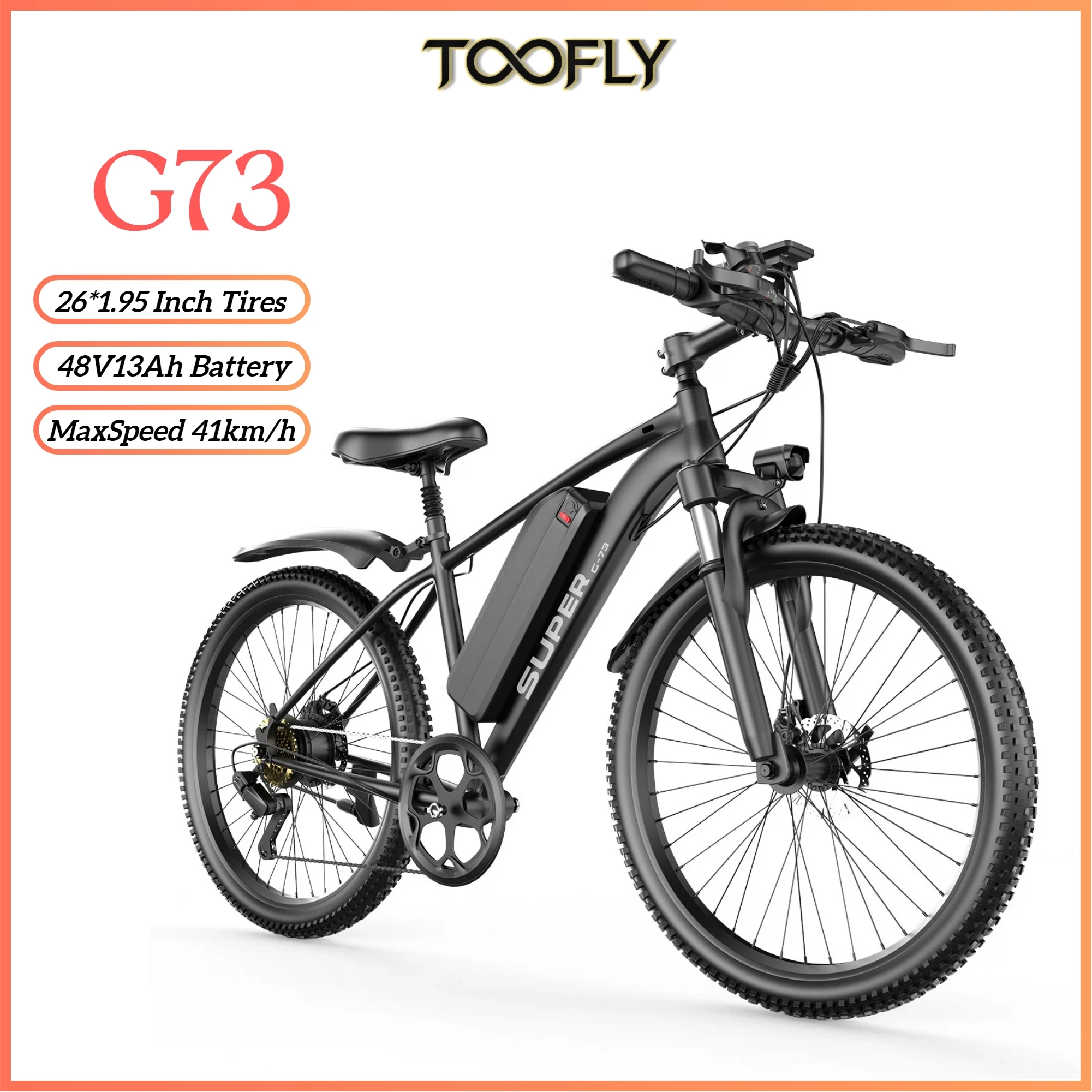 TOOFLY G73 41KM/H Elektrofahrrad 250W Motor 48V13Ah Akku City-Pendler …