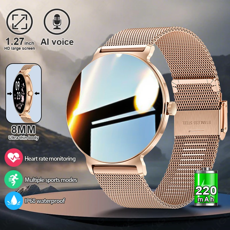 

LIGE Новые умные часы с ультратонким экраном 8 мм, женские часы на заказ, монитор сердечного ритма для сна, здоровья, Bluetooth, умные часы с вызовом