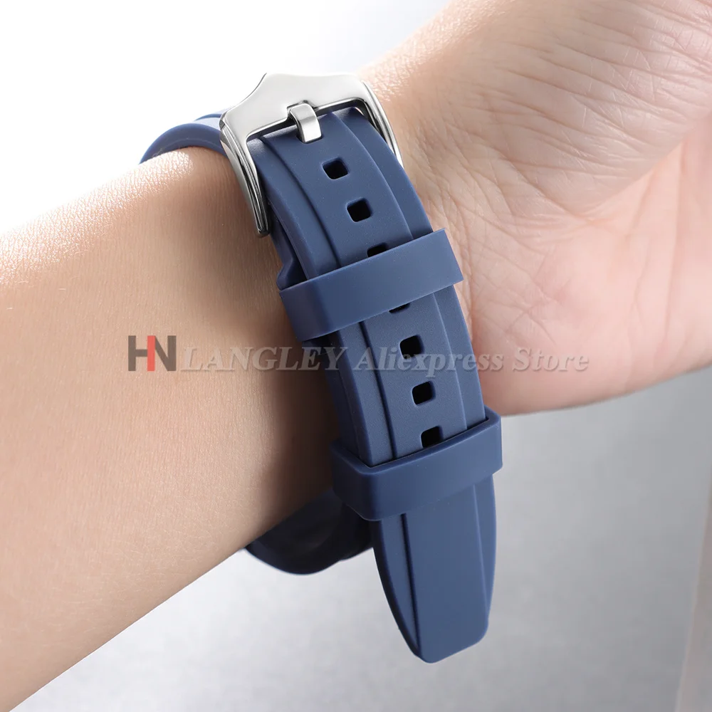 20mm22mm für Rolex Gummiarmband für Omega & für Swatch Herren Damen Gebogenes Ende Silikon-Uhrenarmband für Citizen Sport Wasserdichtes Armband – Detail 7