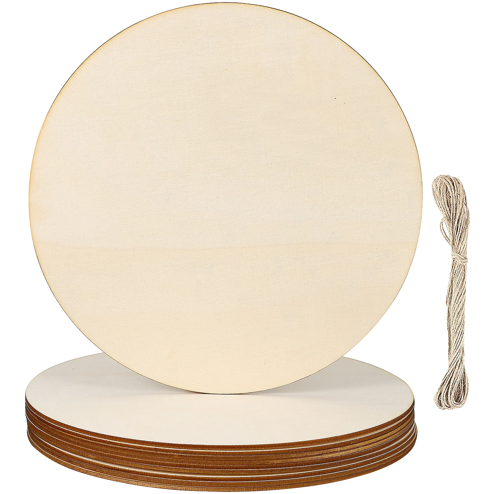 12 Stück runde Holzscheiben, unvollendet, glatte Oberfläche, dekorative Teller, Bastelbedarf, Nähzubehör, Holzstücke, Ornamente