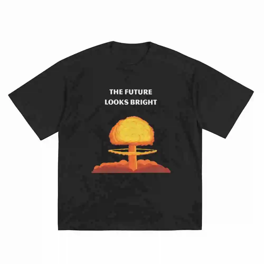 Funny The Future Looks Bright Blindfold Short Sleeve Tee 100% Cotton T-Shirt