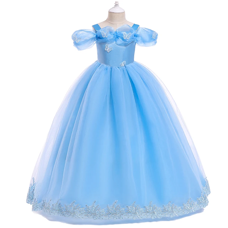 Cinderella  Princess Dress Fashion Cosplay Costume Girl Dress Birthday Party Costume for Halloween Christmas Baby Girl Dress