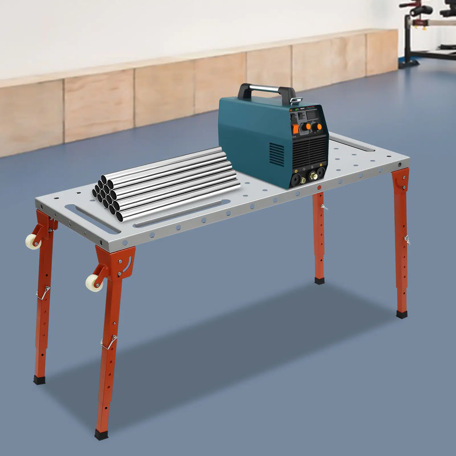 Folding Work Bench Steel Portable Welding Table 117*46cm/46*18inch Welding Workbench Table