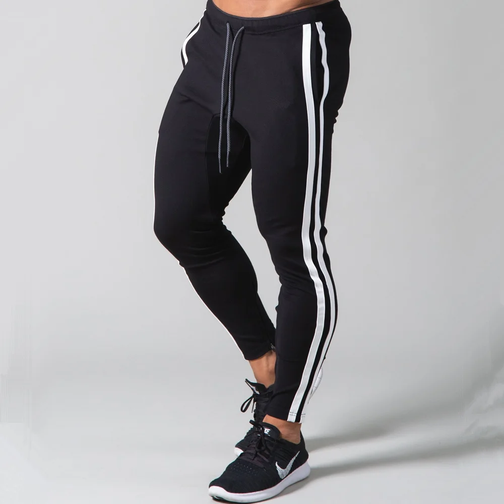 2023 New Jogger Gray Gym Fitness Bodybuilding Training Pants Men\'s Jogging Casual Fashion Classic Side Stripe Sweatpants Male