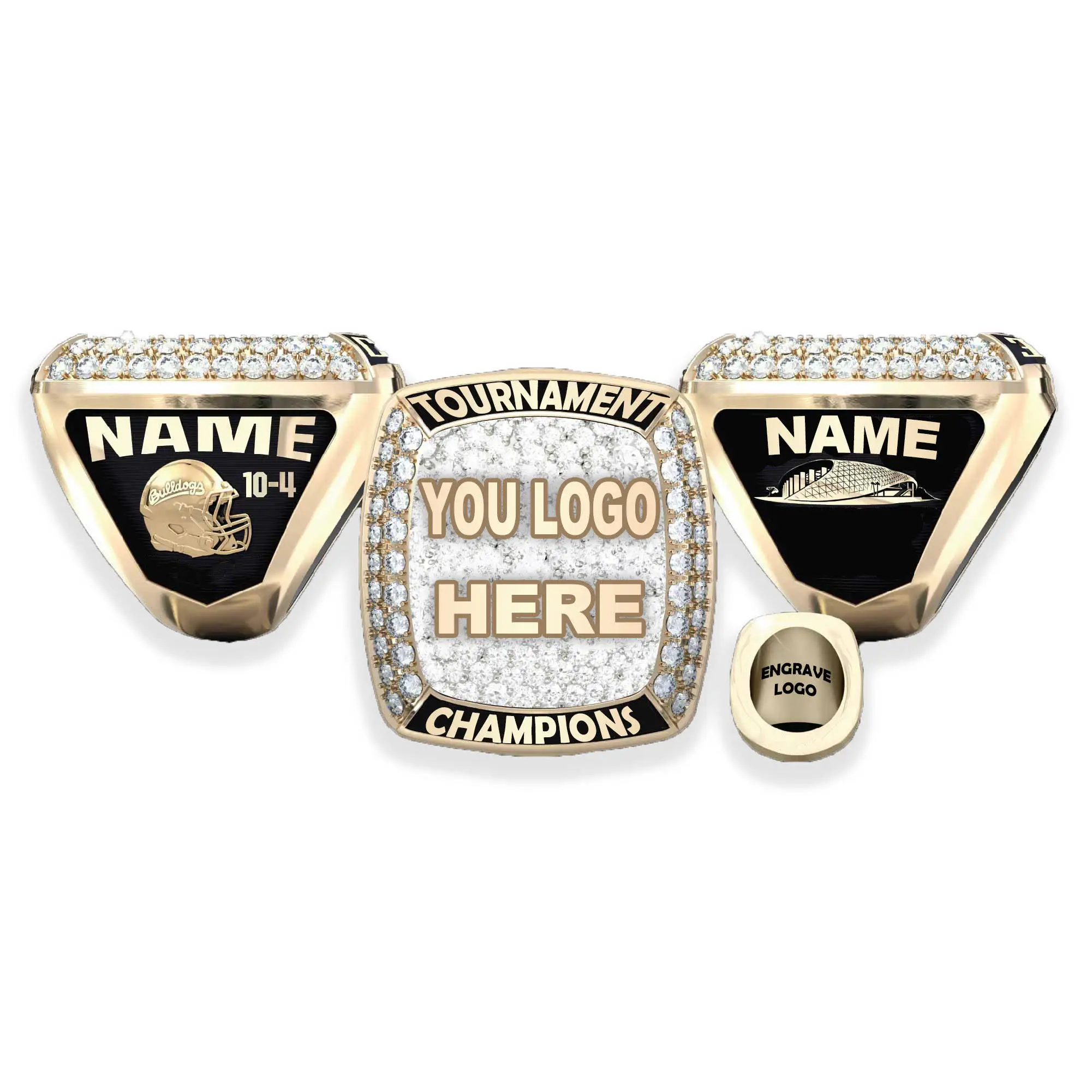 Customized Champion Ring 2025 Latest Design Rugby, Baseball, Basketball Champion Ring Free Design Quick Production Champion Team
