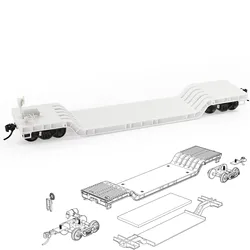 Evemodel HO Scale 1:87 Blank Unassembled Center-Depressed Flatcar C8770JJ