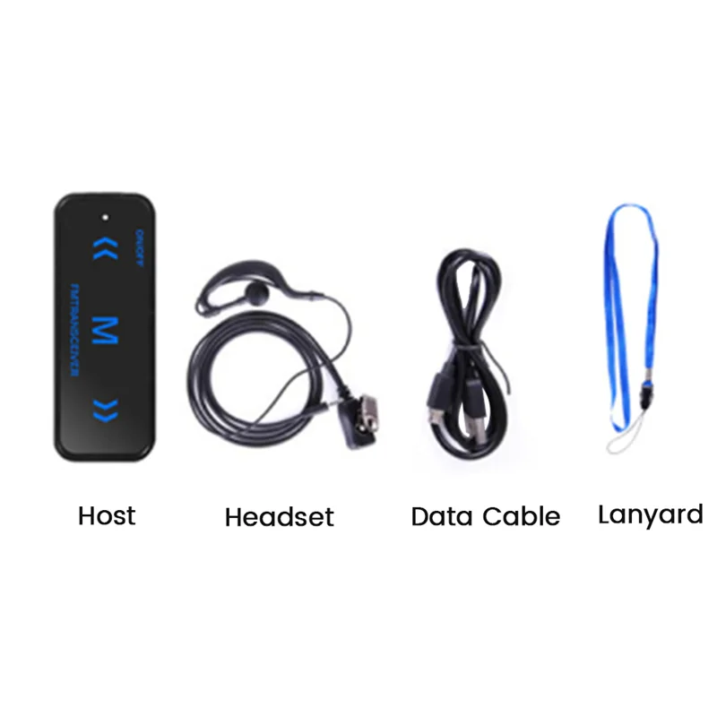 2 buah Headset Walkie Talkie Mini 400-470MHz, Headset 2-Way Radio 3W Transceiver Earpiece bertenaga USB