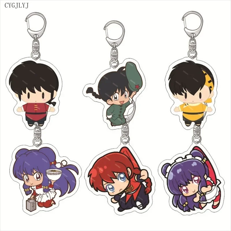 Ranma 1/2 Tendou Akane Anime Acrylic Pendant Key Chain Jewelry Cute Creative Keychain Car Bag Charm Jewelry Girls Christmas Gift