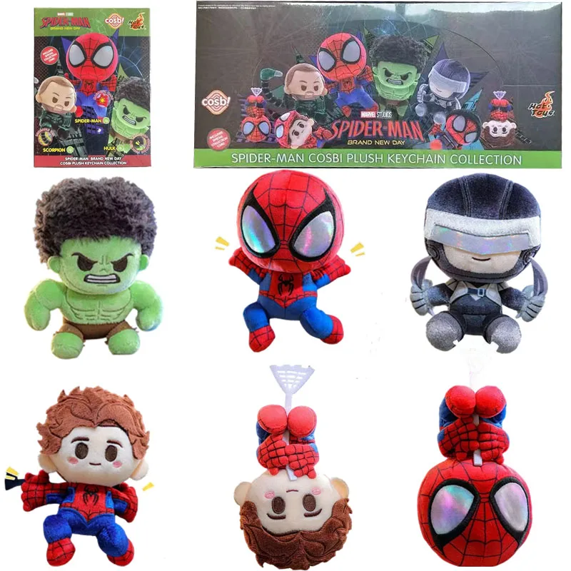 Hot Toys Spider-Man Original, Nuevo Llavero de Peluche Cosbi, Caja Sorpresa, Mano Magnética, Hulk, Escorpión, Regalo Coleccionable para Fans