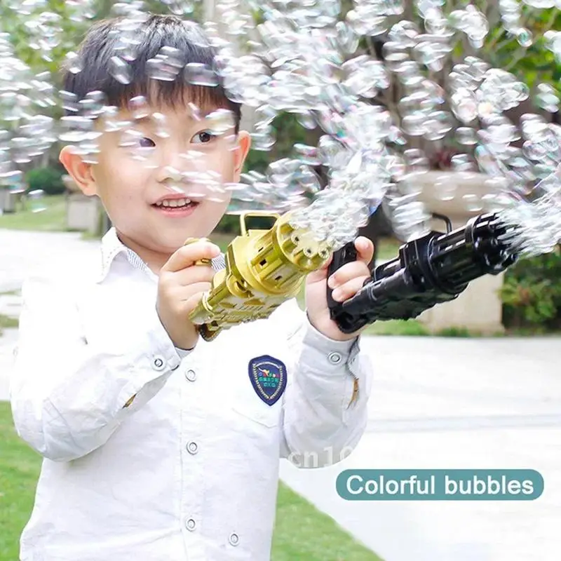 Juguetes para niños, máquina eléctrica de burbujas, juguetes de baño automáticos, Gatling Buble, pistola de agua para niños, bañera, juego de goma para baño de plástico