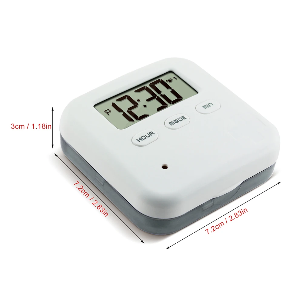 Dust-proof Separated Pill Organizer Pill Box Case Electronic Timer Alarm Clock Reminder Medicine Storage Dispenser