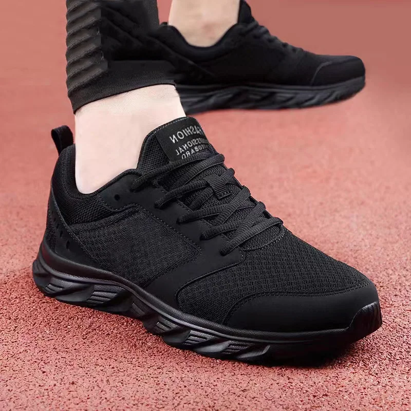 

Men's Shoes Breathable Mesh Outdoor Running Shoes Comfortable Leather Plus Size Casual Shoes Lace Up Non Slip Sneakers for Men