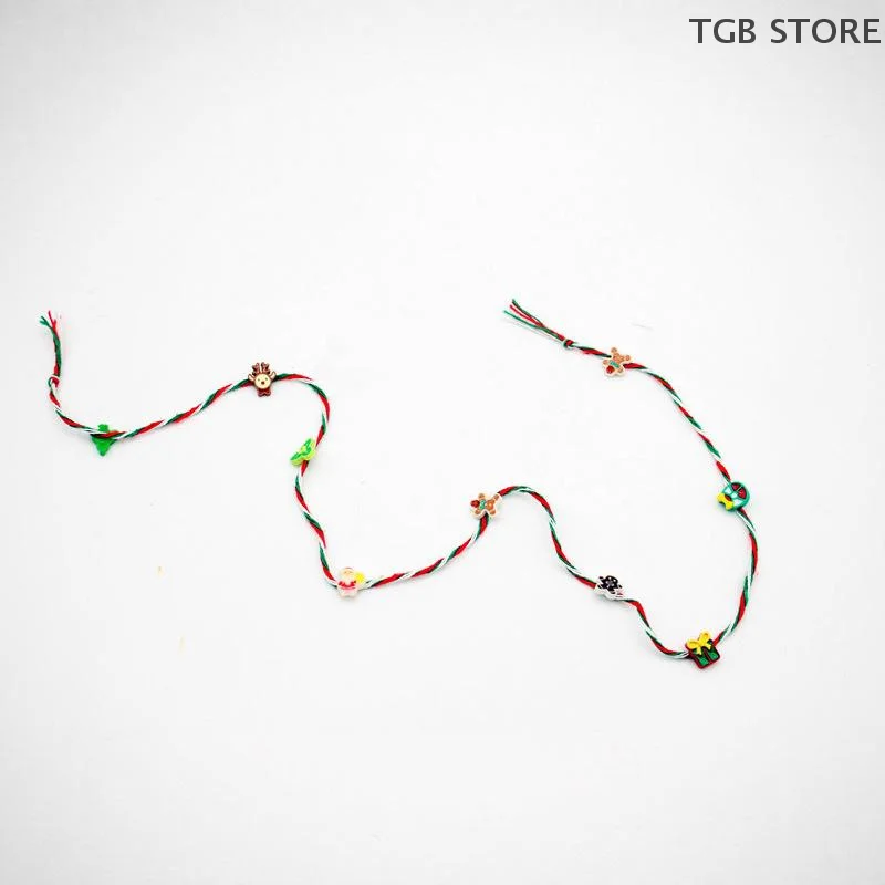 Mini cuerda colorida para decoración navideña, regalo colgante para árbol de Navidad, accesorios para casa de muñecas, colgante, 2 uds.