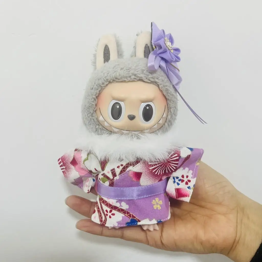 

Для 17 см Ropa Labubu хлопковое кукольное платье, комплект кимоно, виниловая юбка без атрибутов для лабу, наряды, аксессуары