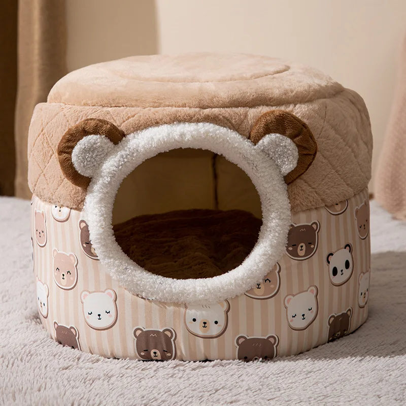 

Indoor Warm Cat nest Deep Sleep Cat Kennel With Removable Cushion Soft Pet Tent Cave nest For Kitten Comfortable Beds