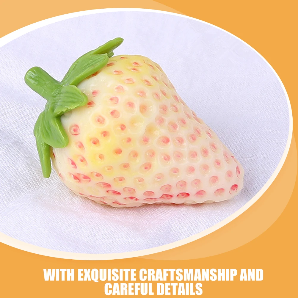 

3 Pcs Simulated Strawberry Artificial Fruits. Faux Strawberries Realistic Decor with Stem Fake Model