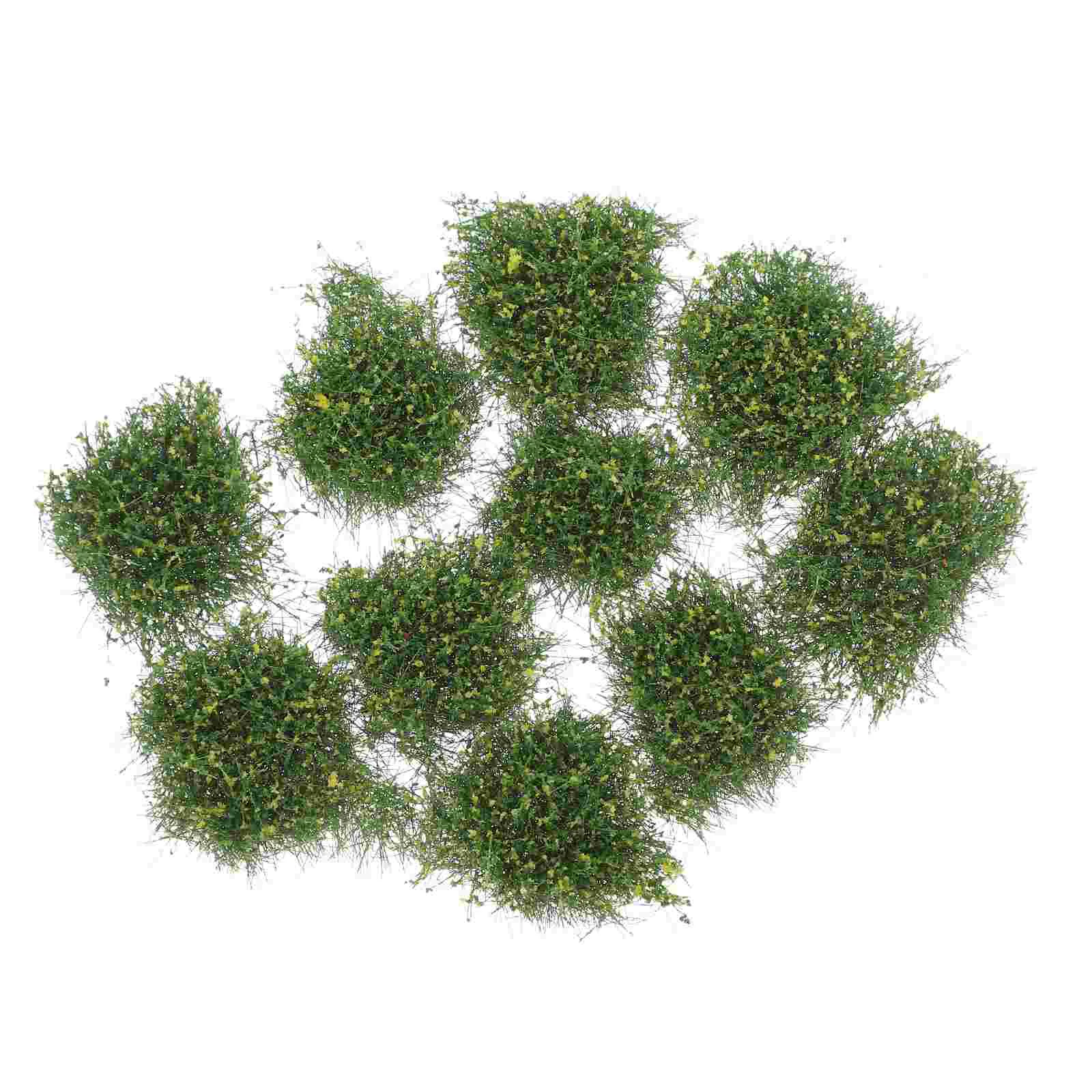 10 Pcs Decorate Sand Table Model Grass Micro Scene Artificial Plants Outdoor Nylon Tufts for Miniatures