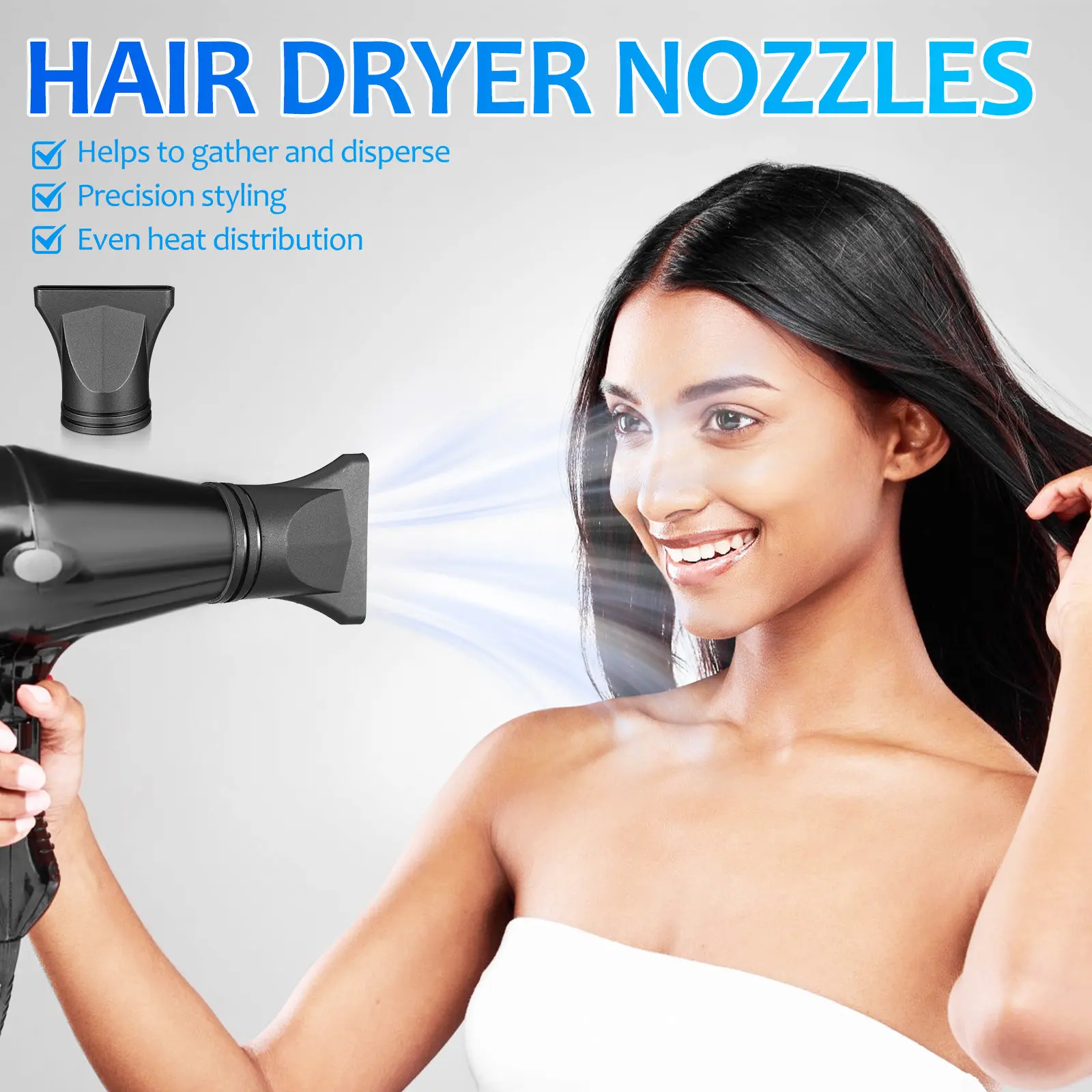 Diffuser Head for Hairdryer Universal Blow Dryer Nozzle Attachment Replacement Concentrator Flat Air Collector Styling supplies